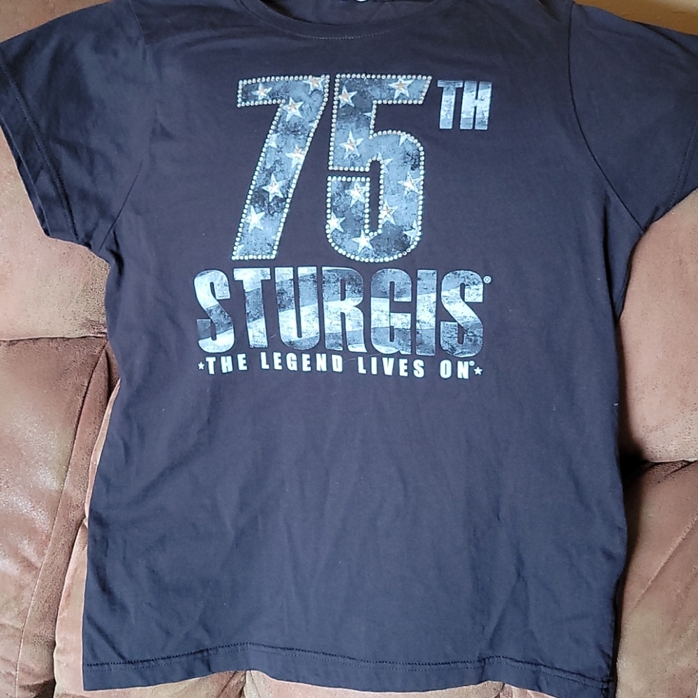 75th anniversary Sturgis SD bike rally  black tee